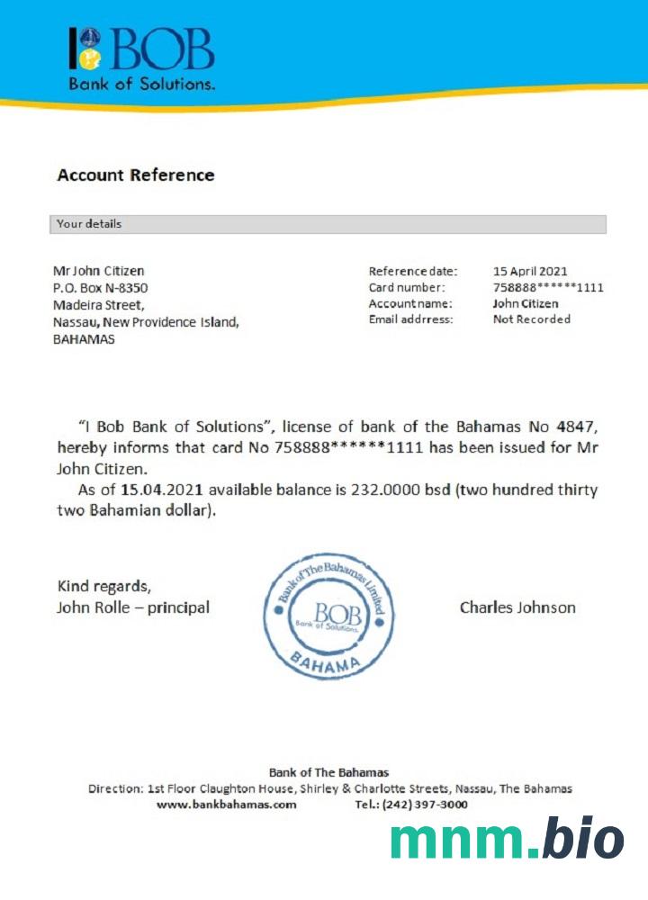 Bahamas i bob bank of solutions przykład odniesienia w formatach Word i PDF